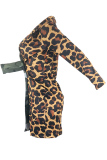 Yellow Notched Patchwork Print Print Long Sleeve Suit jacket