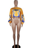 White O Neck Print Print Long Sleeve Sweats & Hoodies