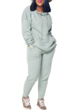 Purple Casual Solid Patchwork Hooded Collar Long Sleeve Two Pieces