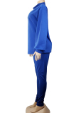 Red Lightly cooked Solid Two Piece Suits pencil Long Sleeve Two-piece Pants Set