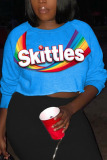 White Fashion Casual Adult Print Pullovers O Neck Tops