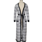 White cardigan Print Coats & Cardigan