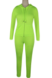 Fluorescent green Sexy Solid Patchwork Straight Long Sleeve