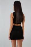 rose red Fashion Sexy Slim fit Two Piece Suits crop top Solid Fluorescent Skinny Sleeveless Two-Pi