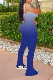 Black Sexy Draped Split Blend Sleeveless Slip Jumpsuits
