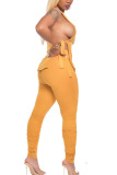 Light Gray Fashion Casual adult Ma'am Patchwork Solid Two Piece Suits pencil Sleeveless Two Pieces