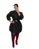 Black Sexy Solid O Neck Dresses