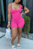 Black Fashion Sexy Solid Sleeveless Slip Rompers