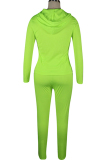 Fluorescent green Sexy Solid Patchwork Straight Long Sleeve