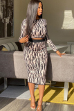 Black and white Sexy Two Piece Suits Patchwork Striped Hip skirt Long Sleeve Two-Piece Dress