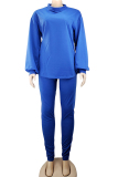Red Lightly cooked Solid Two Piece Suits pencil Long Sleeve Two-piece Pants Set