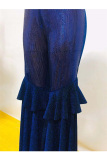 purple Elastic Fly Mid Sequin Solid Loose Pants