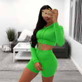 Black Fashion Active Solid Two Piece Suits pencil Long Sleeve Two Pieces