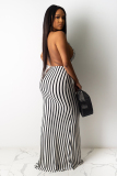 Blue adult Sexy Fashion Off The Shoulder Sleeveless Slip Pencil Dress Floor-Length backless Pri