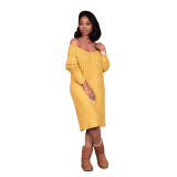 White Casual Solid V Neck Dresses