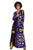 multicolor V Neck Slim fit Bandage Print Print Long Sleeve 