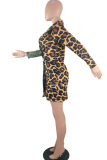 Yellow Notched Patchwork Print Print Long Sleeve Suit jacket