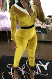Red Sexy Solid Patchwork Long Sleeve O Neck Jumpsuits