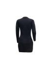 Khaki Casual Fashion adult Cap Sleeve Long Sleeves O neck Step Skirt Mini Print Long Sleeve Dre