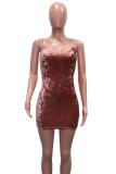purple Fashion adult Sexy Spaghetti Strap Sleeveless V Neck Step Skirt Mini hollow out Solid Patc