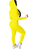 Fluorescent green Sexy Solid Patchwork Straight Long Sleeve
