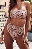 Fluorescent green Nylon Patchwork Print Two Piece Suits adult Fashion Sexy Bikinis Set