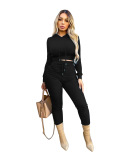 Army Green Casual Solid Patchwork Hooded Collar Long Sleeve Two Pieces