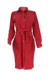 Red Sexy Fashion adult Cap Sleeve Long Sleeves Notched Straight Knee-Length Solid Patchwork ba