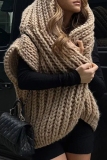 Casual Chunky Needles Cardigan Hooded Loose Knit Wool Vest Sweater