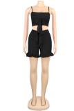 Red Fashion Sexy Solid Two Piece Suits Slim fit asymmetrical Regular Sleeveless Two-Piece Sho