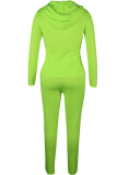 Fluorescent green Sexy Solid Patchwork Straight Long Sleeve
