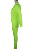 Fluorescent green Sexy Solid Patchwork Straight Long Sleeve