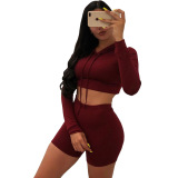 Black Fashion Active Solid Two Piece Suits pencil Long Sleeve Two Pieces