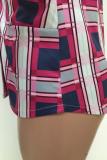 multicolor Notched Print bow-knot Slim fit Patchwork Button Stringy selvedge Print Long Sleeve Suit jac