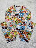 Blue Living Print V Neck Skinny Jumpsuits