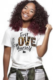 Leopard print O Neck Short Sleeve Letter Print Patchwork 