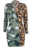 Yellow Notched Patchwork Print Print Long Sleeve Suit jacket