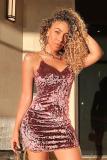 purple Fashion adult Sexy Spaghetti Strap Sleeveless V Neck Step Skirt Mini hollow out Solid Patc