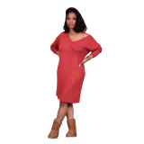 White Casual Solid V Neck Dresses