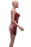 purple Fashion adult Sexy Spaghetti Strap Sleeveless V Neck Step Skirt Mini hollow out Solid Patc