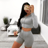 Black Fashion Active Solid Two Piece Suits pencil Long Sleeve Two Pieces