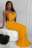 Blue adult Sexy Fashion Off The Shoulder Sleeveless Slip Pencil Dress Floor-Length backless Pri