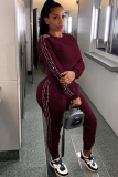 Black Casual Beading Solid Two Piece Suits Patchwork pencil Long Sleeve Two-piece Pants Set