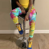 Pink Denim Street Print Hole Tie Dye Pattern Plus Size 