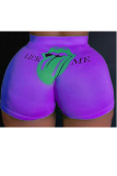 purple Sexy Straight Sports Print Solid Sports
