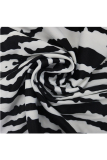 Black and white Sexy Two Piece Suits Patchwork Striped Hip skirt Long Sleeve Two-Piece Dress