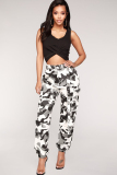 Multi-color Zipper Fly Button Fly Mid Metal Zippered pencil Pants Pants