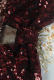 Gold adult Fashion Sexy Spaghetti Strap Sleeveless Slip Step Skirt skirt Sequin Solid Club Dre