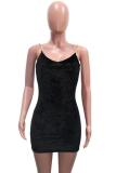 purple Fashion adult Sexy Spaghetti Strap Sleeveless V Neck Step Skirt Mini hollow out Solid Patc