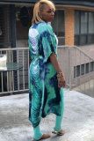 Green cardigan Print Patchwork Print Half Sleeve Blazer & Suits &Jacket